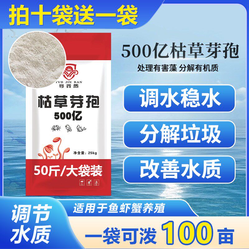 500亿枯草芽孢杆菌水产养殖池塘净水肥水分解有机质有害裸甲绿藻