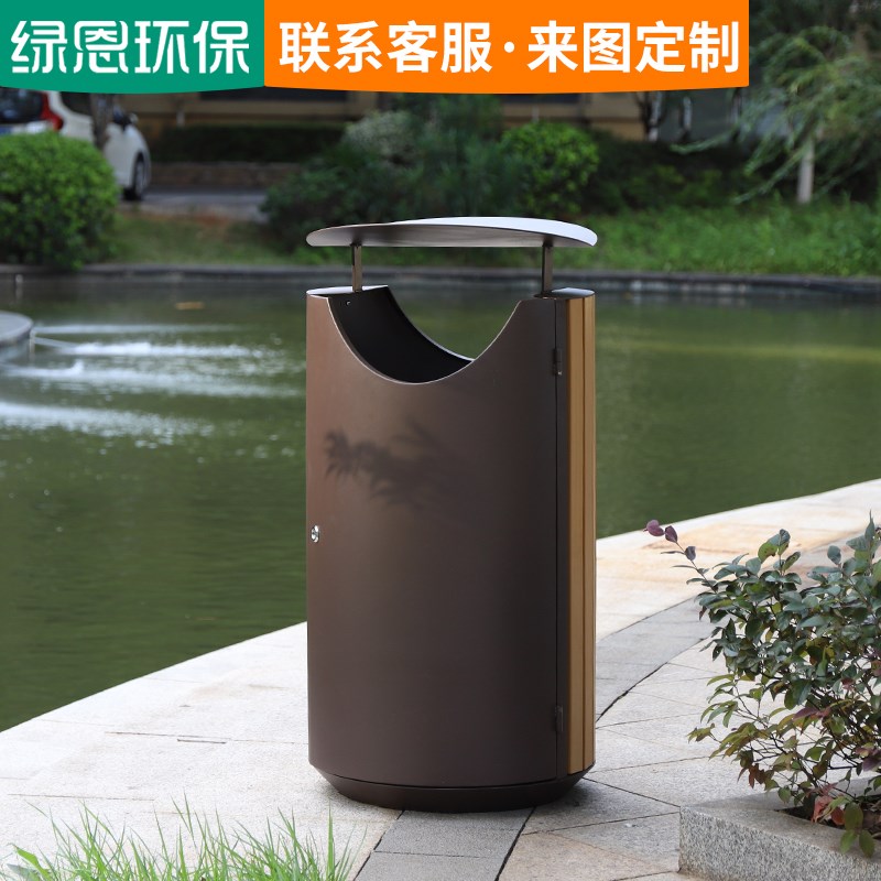 室外垃圾桶时尚简约大容量单桶户外不锈钢果皮箱大垃圾桶环卫户外