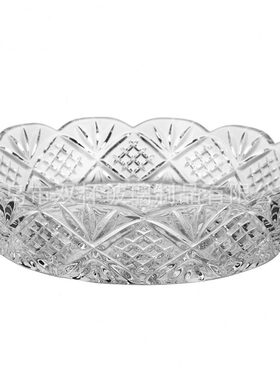 甄选都柏林欧简约风透明条纹玻璃水果碗现创意客厅家用茶几沙拉碗