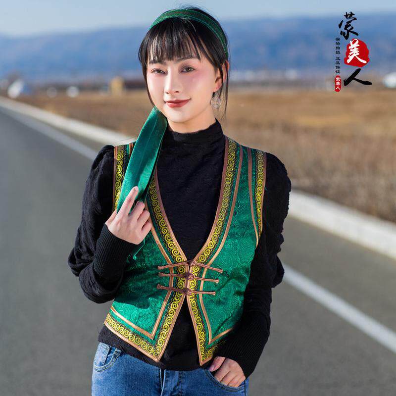 蒙甲族马女士民族风古小IQV马坎肩手工盘扣显瘦蒙古夹服装日常装