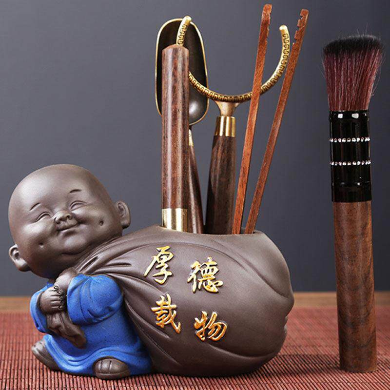 紫砂黑檀茶道六君子套装纯铜茶茶夹针泡l8zyi6tA茶件工具功夫茶具