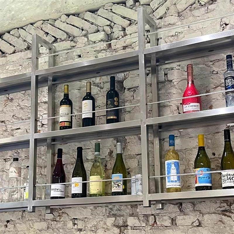 吧台挂墙式红f酒架置物架餐厅壁挂酒柜酒吧悬挂式铁艺酒架展示架