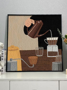 咖啡厅挂画餐厅餐桌n背景墙壁画奶茶店吧台茶水间咖啡角主题装饰