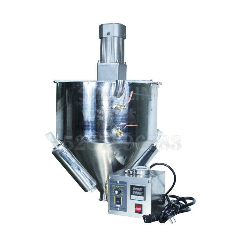 30L双层加热搅i拌料斗不锈钢304材质50.5mm卡盘100度锥形料槽
