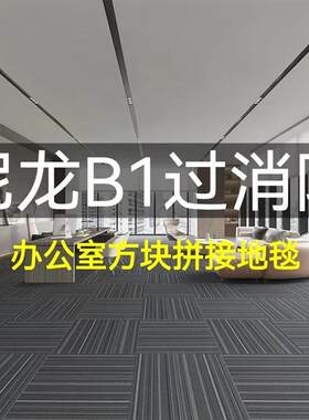 办公室地毯尼龙材质B1级防火阻燃C方块拼接台球厅客厅卧室隔音地