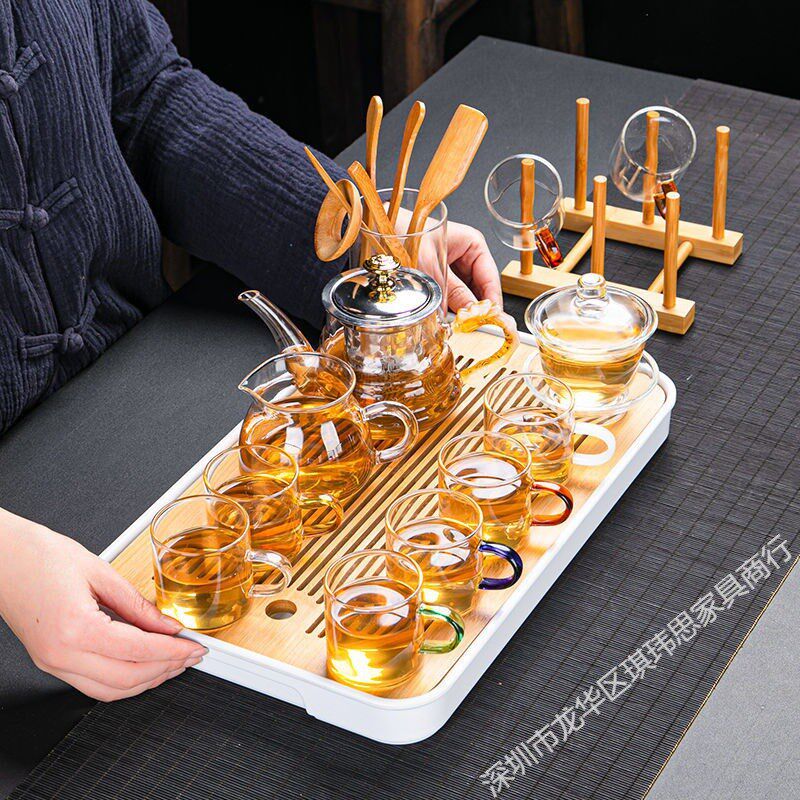 茶具套组日式加厚耐热玻璃茶杯套装家用小杯花茶壶茶海分茶器套装