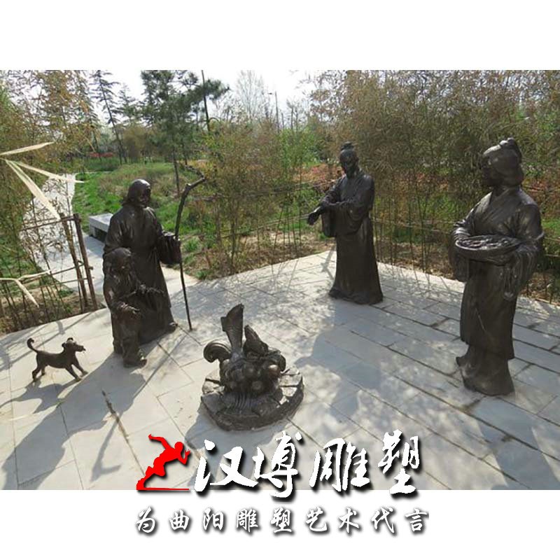 传统二十四孝文化馆主题涌泉跃鲤玻璃钢古代人物报恩民俗雕塑小品