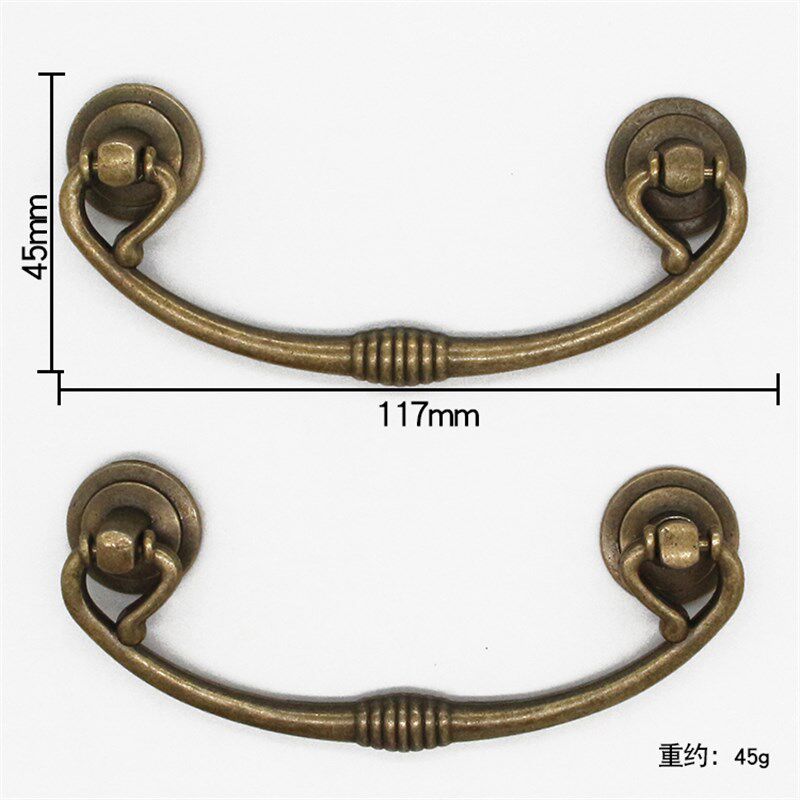 仿古笑脸拉手锦盒木盒复古拉手抽屉拉手橱柜青铜孔距96mm双孔拉手