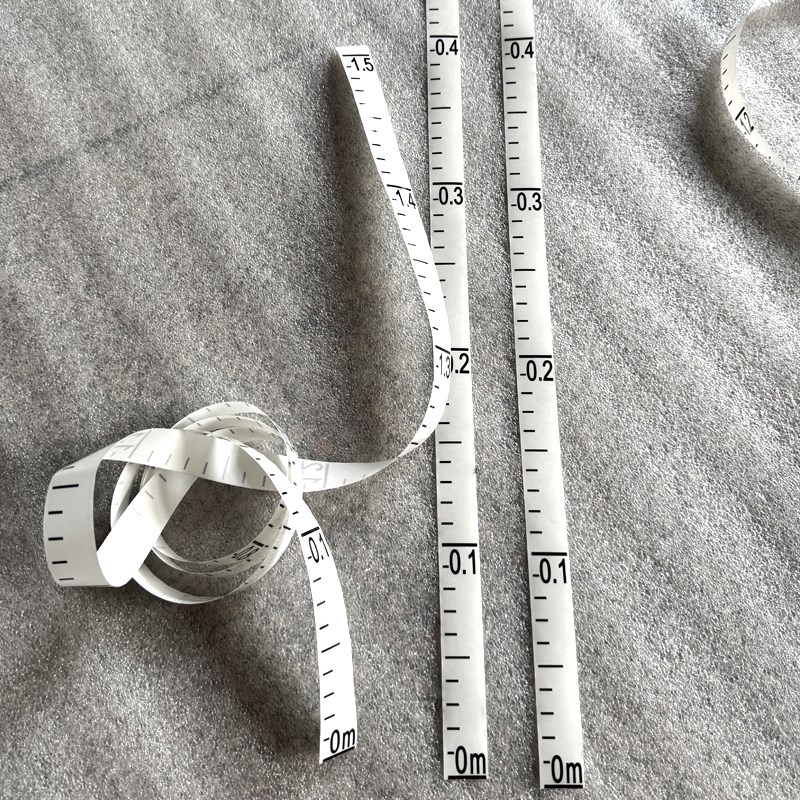 透明管带不干胶标尺液位计管标签贴纸2cm黑字印刻度消防水箱标尺