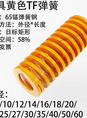 模具黄色弹簧TF 6 8 10 12 14 16 18 20 22 25 27 30 35 40 50 60