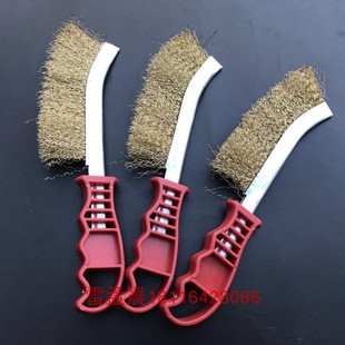 钢丝刀刷/镀铜除锈刷/刀型钢丝刷子/刀形清缝刷/塑料柄铁刷子