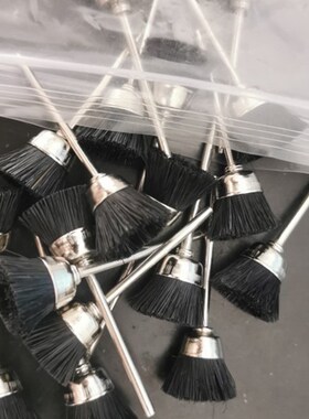 黑色带柄毛刷抛光轮碗型2.35mm柄碗刷抛光刷磨头清洁刷橄榄核核桃