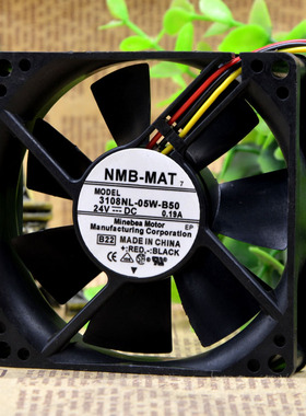 全新 NMB-MAT 3108nl-05w-b50 8020 24V 0.19A 变频器 散热风扇