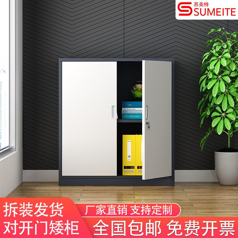 文件柜钢制档案柜拆装组装套色柜双色储物柜资料柜办公矮柜铁皮柜