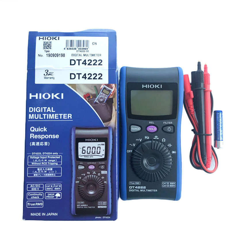 正品日置HIOKI DT4222数字万用表自动量程小巧便携万能表电容通断