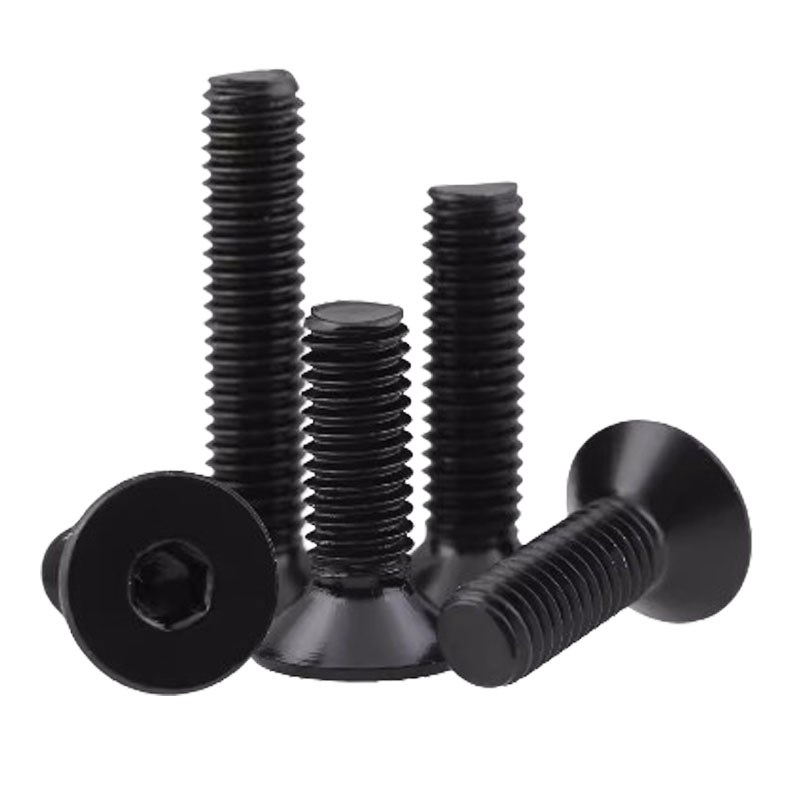 黑色304不锈钢沉头内六角螺丝DIN7991平头螺钉平杯黑锌无油M2-M10