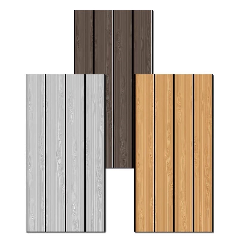 木纹防格栅护墙板墙纸自粘防水墙裙墙围瓷砖贴纸铝塑板装饰贴10片