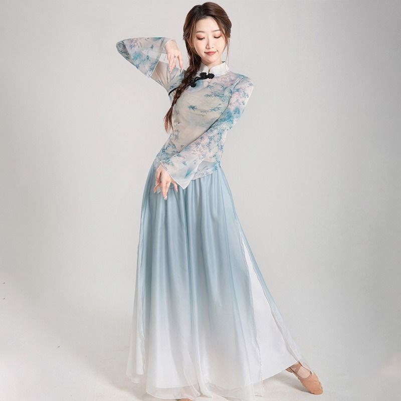 成人古典舞身韵纱衣练功服女民族舞表演服新款集训艺考舞蹈服套装