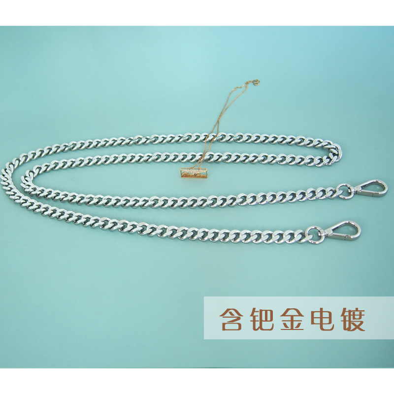 粗链条纯铜包链银色包带斜挎带替换肩带背包带配件女包带金属链条