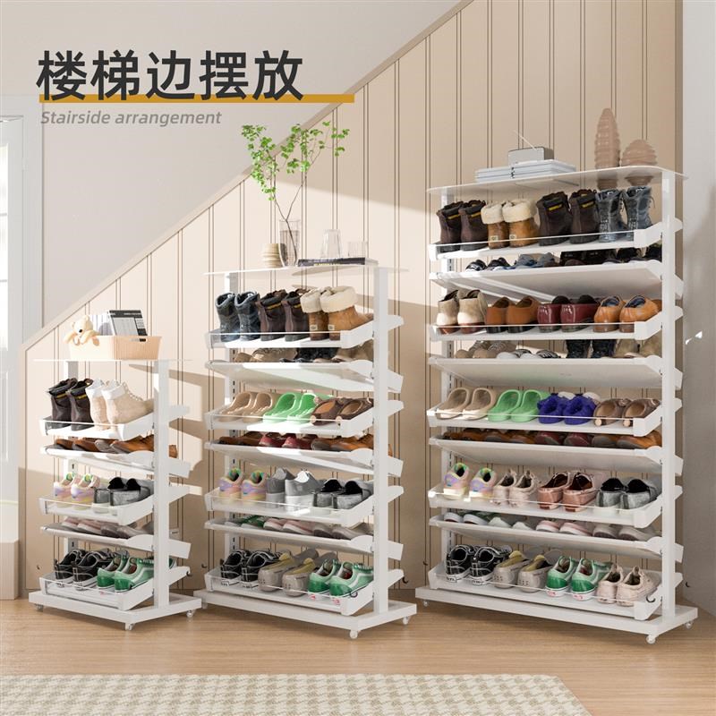 可移动鞋架入户门口鞋收纳宿舍小窄多层家用简易带轮子玄关