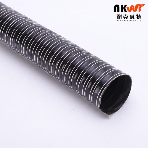 黑色高温风管硫化螺旋钢丝软p管 耐高温硅胶软管 70 80 90 100 12