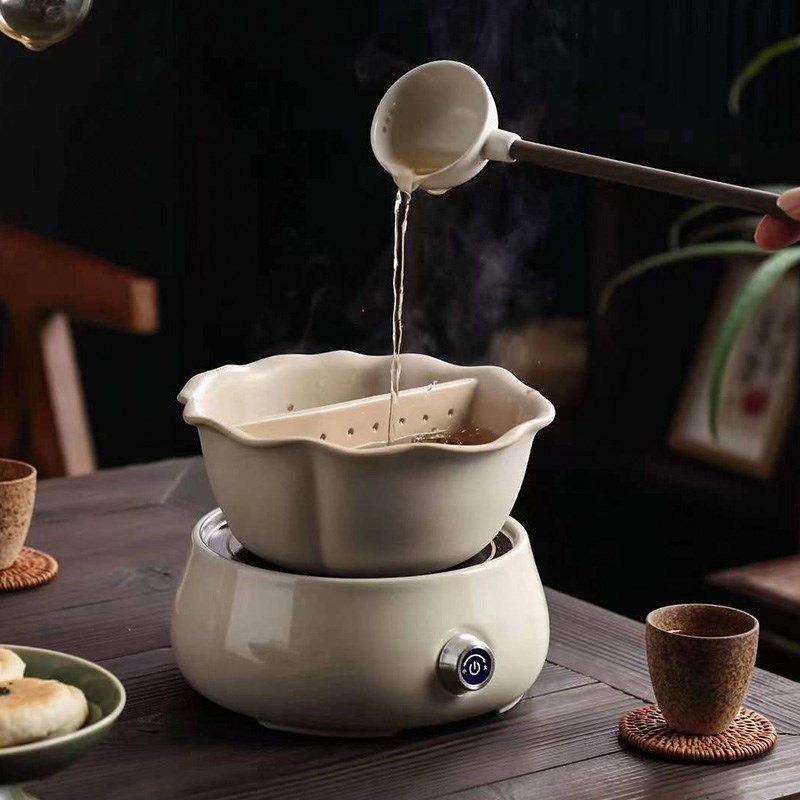 陶瓷煮茶器围炉煮茶罐罐煮茶水果花茶煮茶碗电陶炉煮茶炉茶勺套装