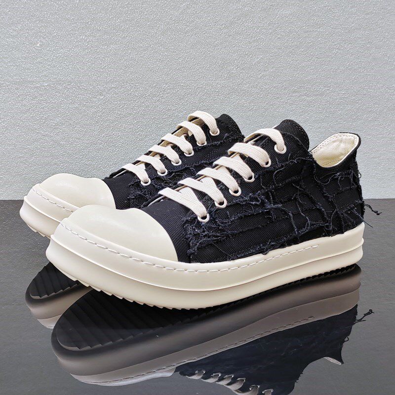 ro低帮鞋男增高厚底四季休闲帆布板鞋女流苏网红个性乞丐细带单鞋