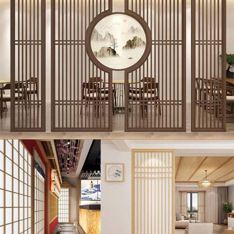实木花格镂空新中式仿古门窗屏风隔断吊顶背景墙现代木格栅栏花板