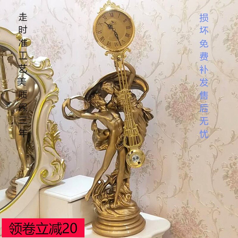 欧式客厅座钟台式落地钟古典静音B立钟家用座钟时钟桌面艺术大摆