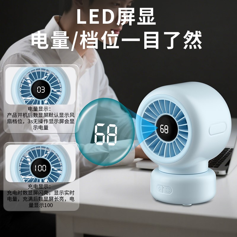 婴儿车风扇宝宝摇头推车八爪鱼可携式迷你小型可充电夹式防夹手
