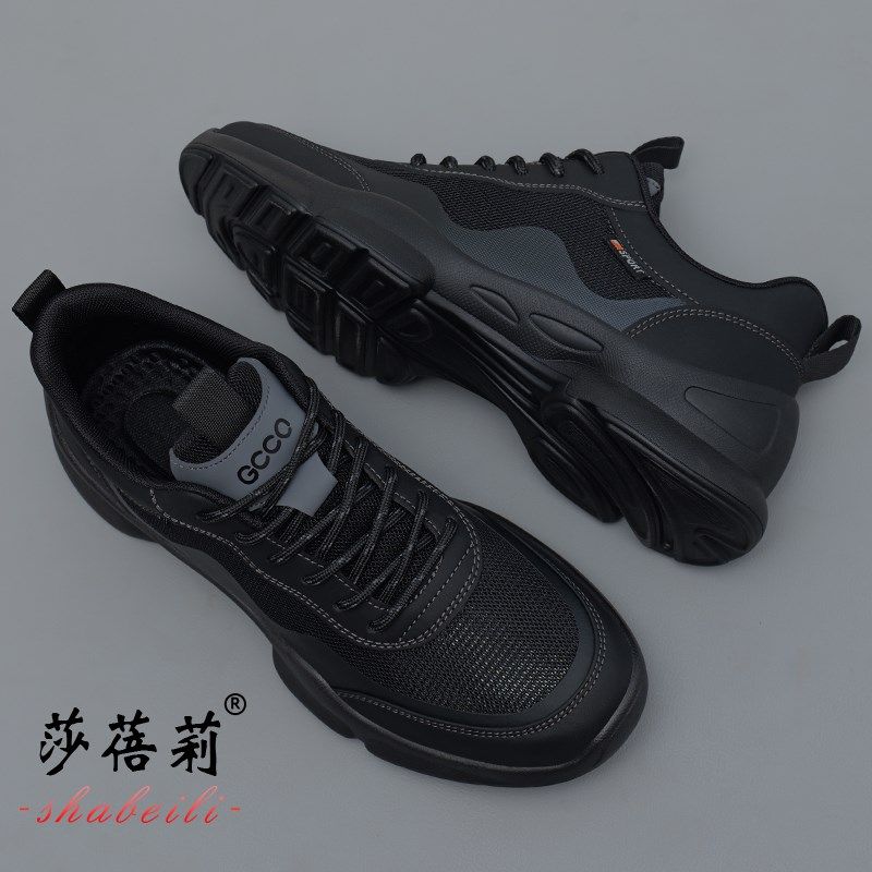 男鞋夏季2025新款透气男士运动鞋黑色网面防臭鞋子男户外休闲网鞋
