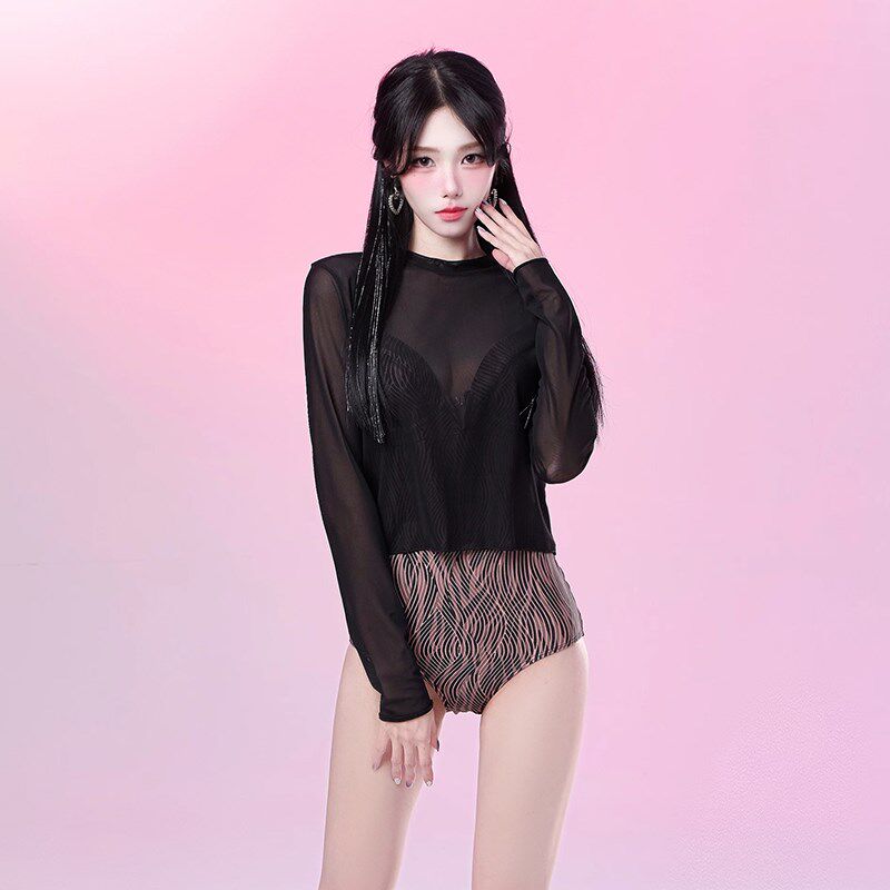 少女时间绝美泡温泉泳衣女款2024年新款爆款连体显瘦遮肉高级感