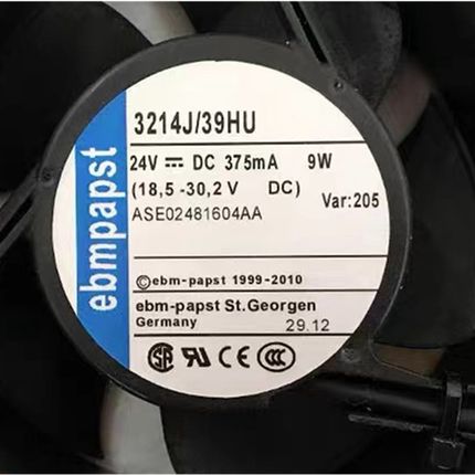 德国ebmpapst 3214J/2H3F/39HU/2N/JM/JN/JH 24V高端设备风扇9CM