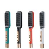 甄选家用直发梳带转尾直发器电热梳负离子速热可调温不伤发便携卷