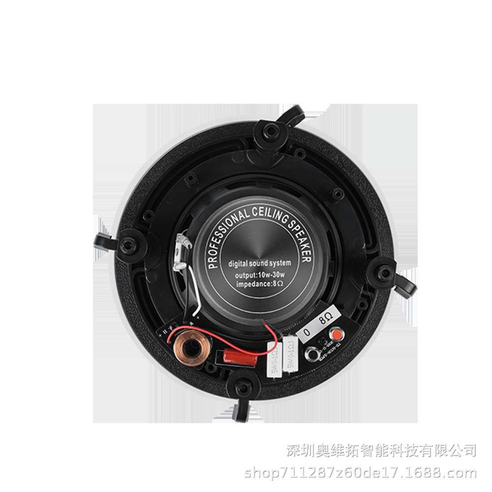 新款天花吸顶喇叭5寸6寸低音高音质同轴带分频器立体声音响