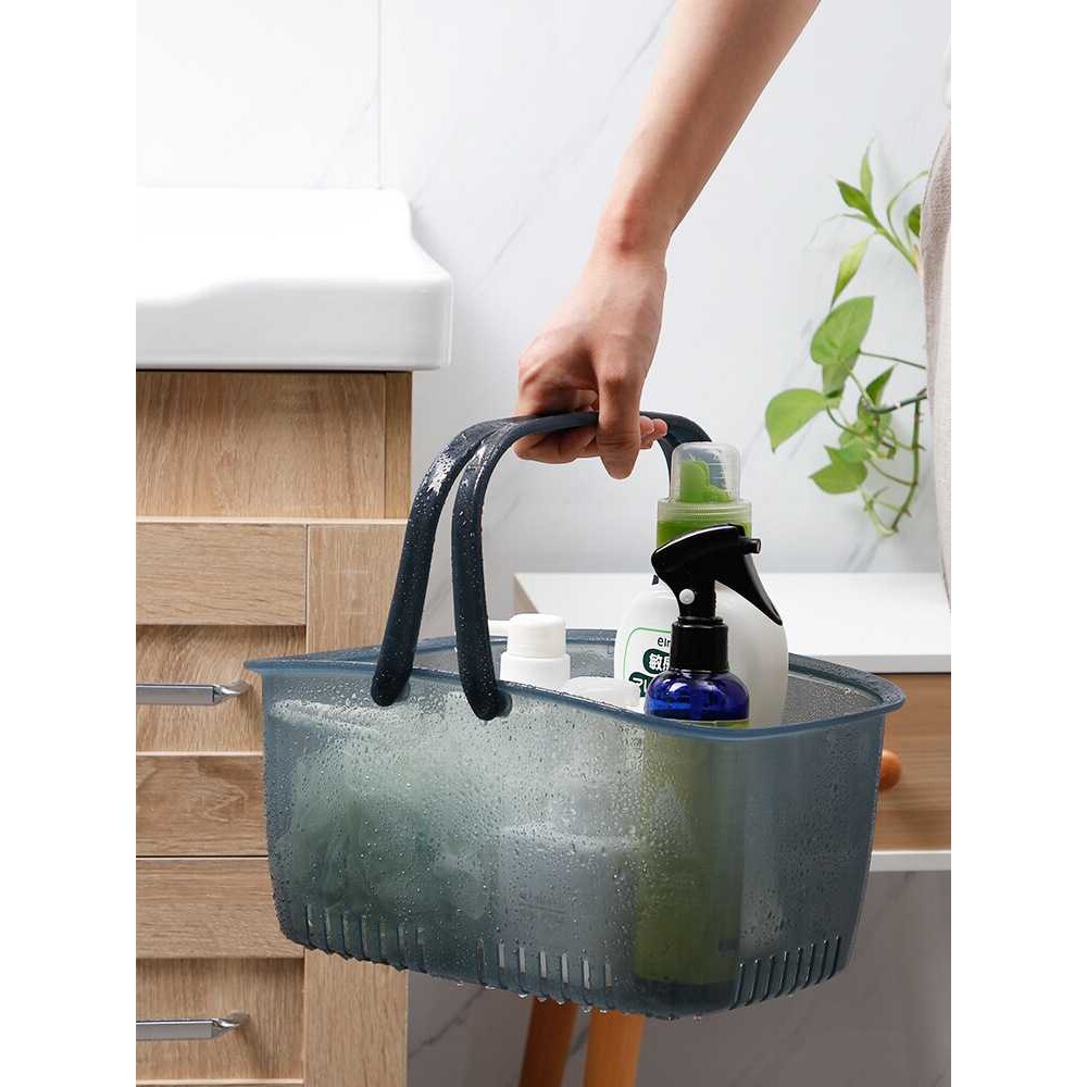 韩国浴室洗澡筐手提沐浴篮收纳篮塑料浴框大容量游泳洗浴篮子