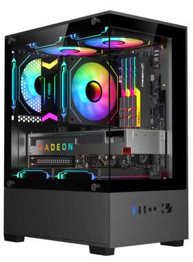 九尾狐T09无立柱海景房MINI电脑机箱台式机matx侧透diy外壳白色