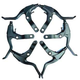 铝合金半铝塑料山地车刹把 超轻三指把闸把自行车碟刹配件