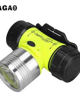 热销T6潜水头灯 10W防水LED大功率头灯 18650磁控防水开关