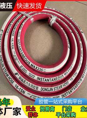 东劲牌红色钢编蒸汽胶管EPDM橡胶软管泡沫机械用耐高温蒸汽胶管