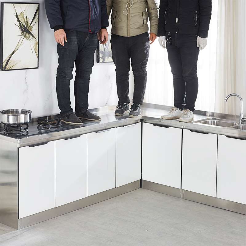 橱柜简易不锈钢灶台柜橱柜一体家用租房用水槽柜农村厨房整体厨柜