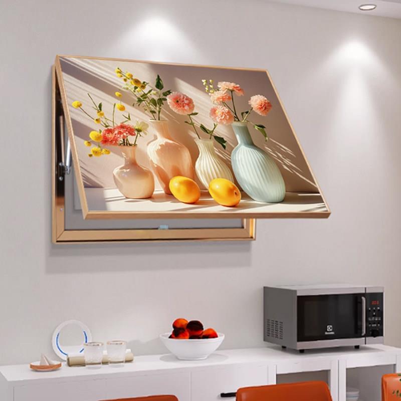 厅遮挡电箱过装饰画花瓶水表果餐客厅道挂KMY画酒店饭厅电闸开关