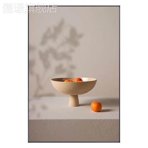 网红现代极简厅背景墙装饰画大气幅巨沙发后O面竖版挂画客静物玄