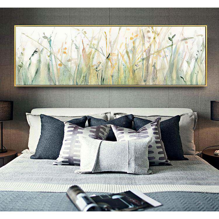 春沙天清新植物客厅装饰画艺术横幅壁画发床背景墙X13挂画卧室小