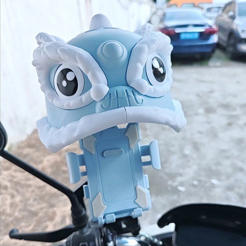 电动车手机导航支架防水遮阳2024新款舞狮帽自行车外卖骑手手机架