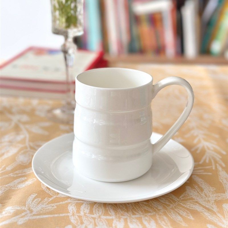 纯白双线高温高骨瓷早餐杯马克杯咖啡杯儿童杯水杯X果汁杯牛奶杯