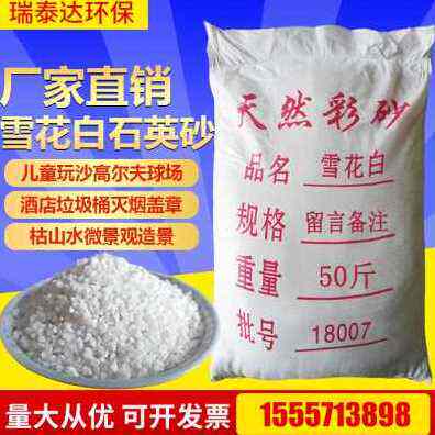 新50斤白沙石英砂色细沙子酒店垃圾桶菸灰缸灭烟白V石子纯白造景