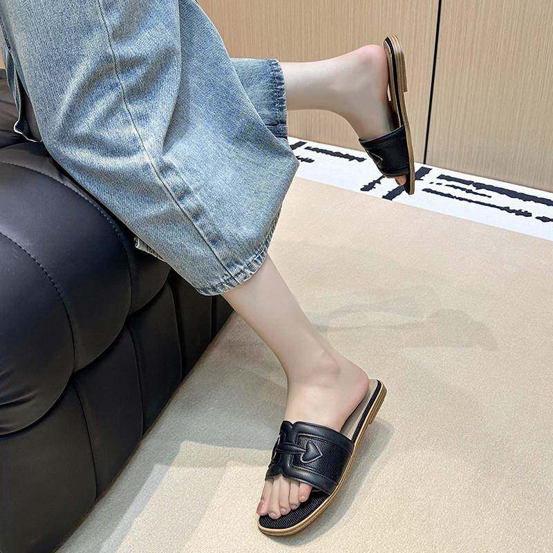 脚穿宽脚胖鞋海女夏外脚背高夏拖季外出平底边沙滩鞋凉GJGFJH拖加