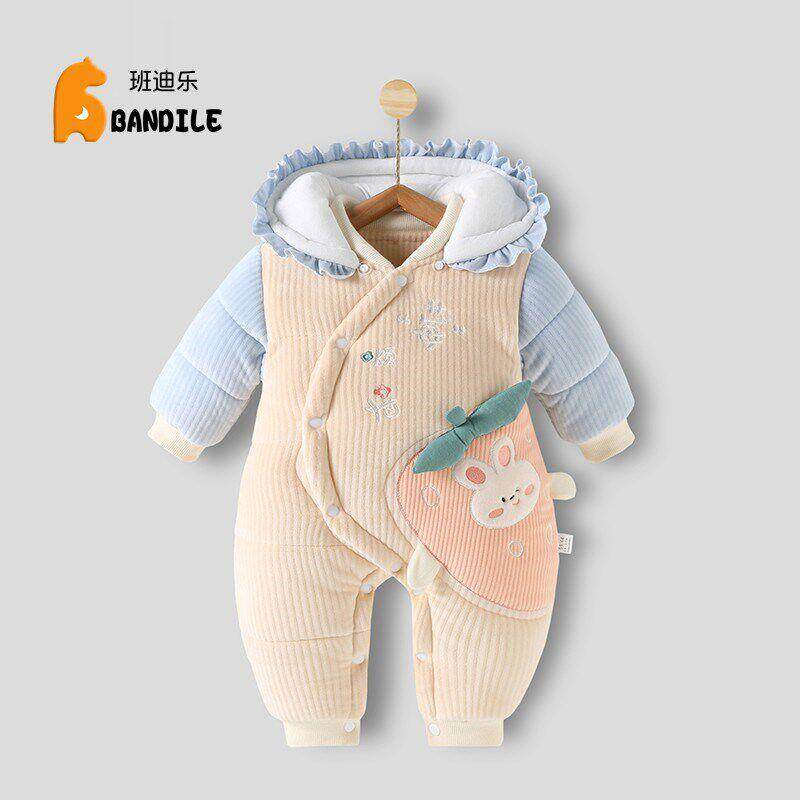 新儿连体衣秋衣冬季tvQVcXgv加厚棉服抱女宝宝棉袄套装满生男月婴