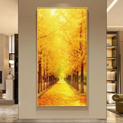 发财树入户玄g关装饰画招财走廊过道墙壁画进门生财正对门金色挂